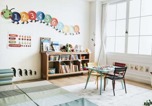 Classroom of kindergarten interior design